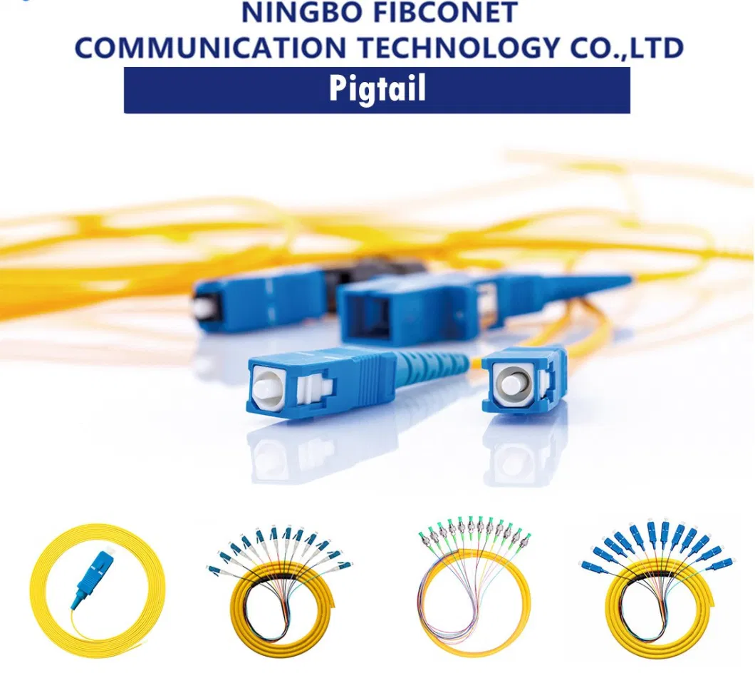 FTTH 12cores Sc APC Upc Sm Singlemode Simplex 0.9mm Optical Fiber Optic Pigtail with PVC Jacket